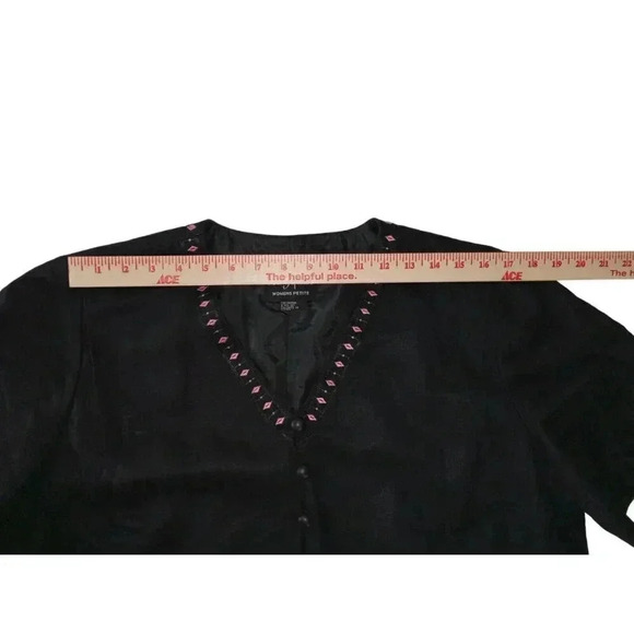 Positive Attitude Women's Blouse-Size 16 Petite-Floral Embroidery-Button Front - Picture 7 of 13